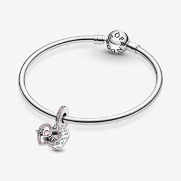 Heart Charm Bracelet with Pink Accents - Picture 4 of 5